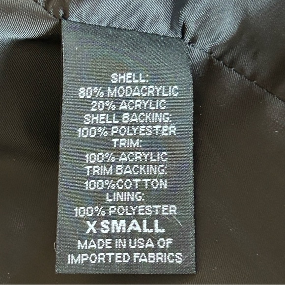 PAMELA MCCOY Faux Fur Coat Size S/XS Shawl Collar Mobwife - Picture 11 of 14